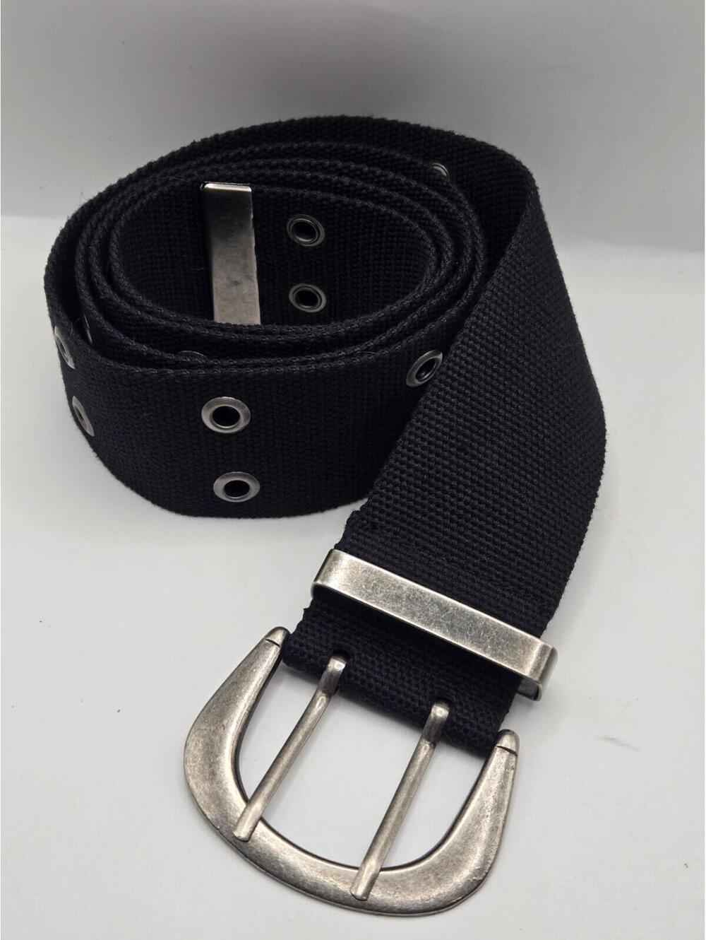 Double Prong Canvas Belt, Heavy Duty Army Pistol Grommet Two Hole 50" Long